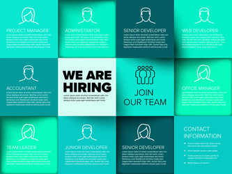 we are hiring - join our team grid with multiple vector image