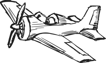 Cartoon Airplane Sketch Vector Image