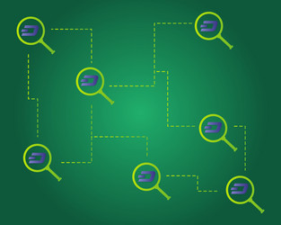 Dash blockchain technology on green background vector