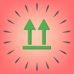 Fragile symbol arrow up logistic icon vector