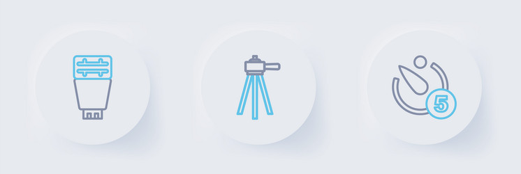 set line camera timer tripod and photo vector image