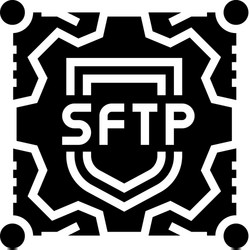 Sftp label glyph icon sign vector