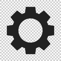 Gear icon in flat style cog wheel on isolated vector