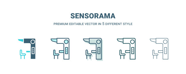 sensorama icon in 5 different style outline vector image