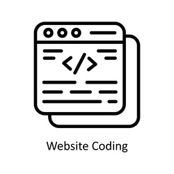 Website coding outline icon style vector
