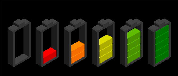 battery icon charge level indicators isolated vector