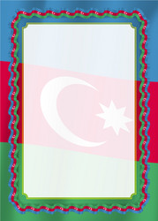 frame and border of ribbon with azerbaijan vector image