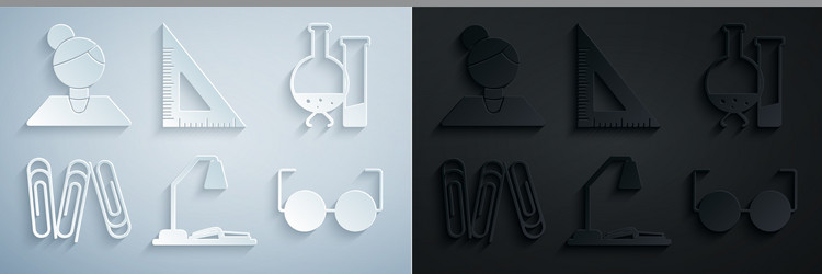 set workplace with table lamp and open book test vector image
