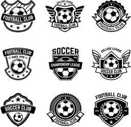 Soccer & Football Emblem Set Vector Image