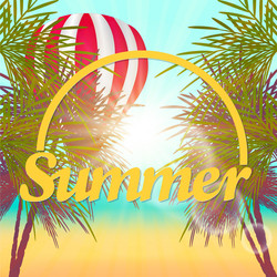 Summer sunset beach vector