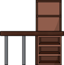 desk with shelves icon vector