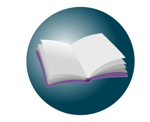 realistic open empty violet book icon or button vector image