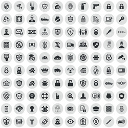 security 100 icons universal set for web and ui vector image