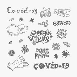 Set different icons coronavirus infection vector