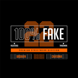 100 percent fake simple vintage fashion vector image