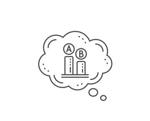 ab testing line icon ui test chart sign vector image