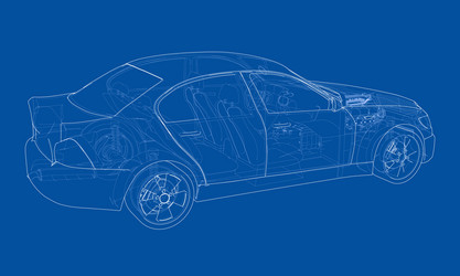 concept car rendering 3d vector image