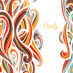 Curl abstract pattern with multicolored waves vector