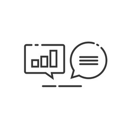 Data analytics icon line outline analyzing vector