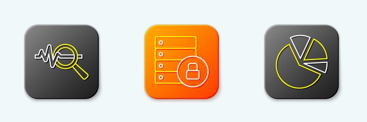 set line search data analysis server security vector image