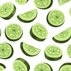cucumber slice pattern seamless print of fresh vector image