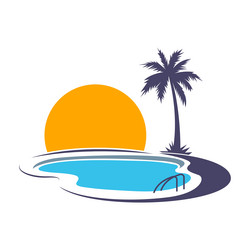 Pools icon logo design Royalty Free Vector Image