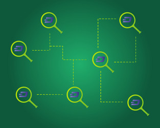 dash blockchain technology on green background vector image