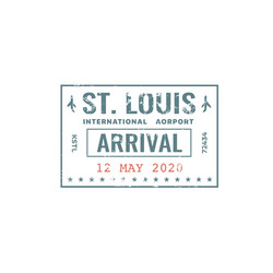 passport stamp travel visa customs usa st louis vector