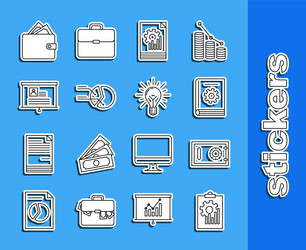 set line clipboard with graph chart safe user vector image