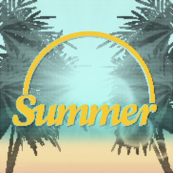 Summer sunset beach vector