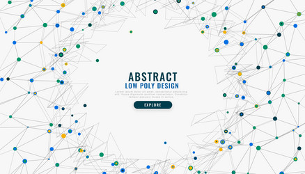 Abstract low poly digital network mesh background vector