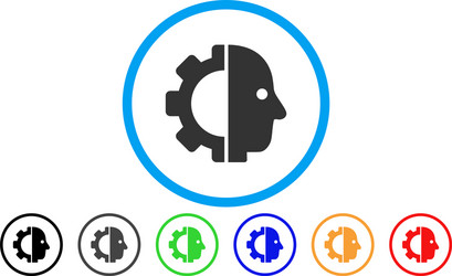 Android head rounded icon Royalty Free Vector Image