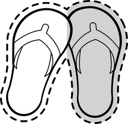 Summer flip flops coloring page Royalty Free Vector Image