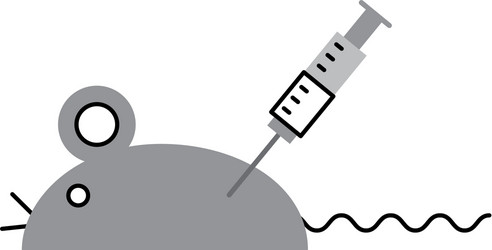 laboratory mouse with injection vector image