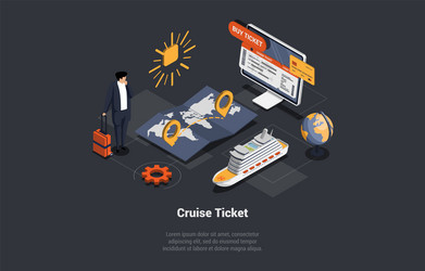 Online cruise tickets buy traveling by liner vector