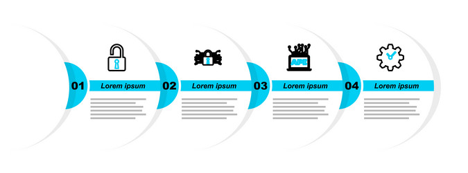set line time management computer api interface vector image
