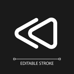 fast reverse button pixel perfect white linear ui vector image