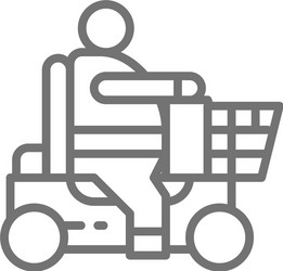 Fat man sitting in wheelchair disabled carriage vector