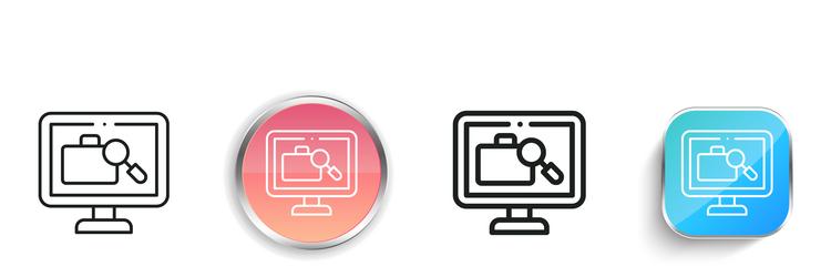 luggage scan icon thin linear regular and button vector image
