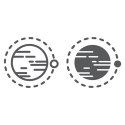 Orbit line and glyph icon cosmos space vector