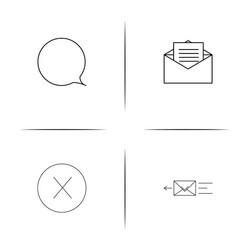 web and text simple linear icon setsimple outline vector image