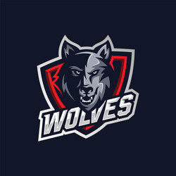 Aggressive Wolf Esports Logo Vector Image