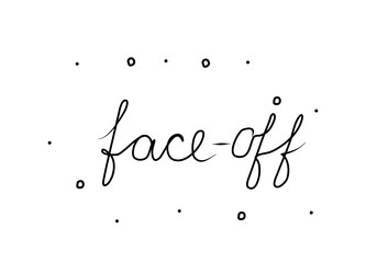 Face-off phrase handwritten modern calligraphy vector