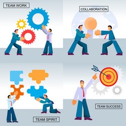 Work process of strong dedicated team employees Vector Image