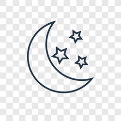 Moon concept linear icon isolated on transparent vector