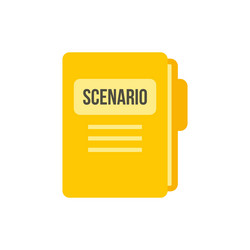 scenario folder icon flat isolated vector