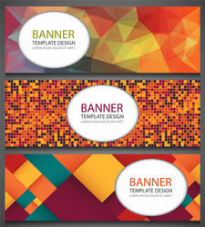 abstract banners set with different patterns vector image