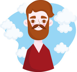 Male Avatar Icon or Portrait. Handsome Young Man Face with Beard Stock  Vector - Illustration of looking, avatar: 187127123