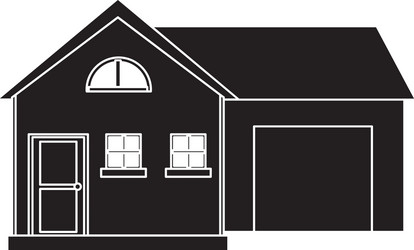 House modern style with garage pictograph vector