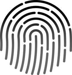 Fingerprint icon with check mark Royalty Free Vector Image